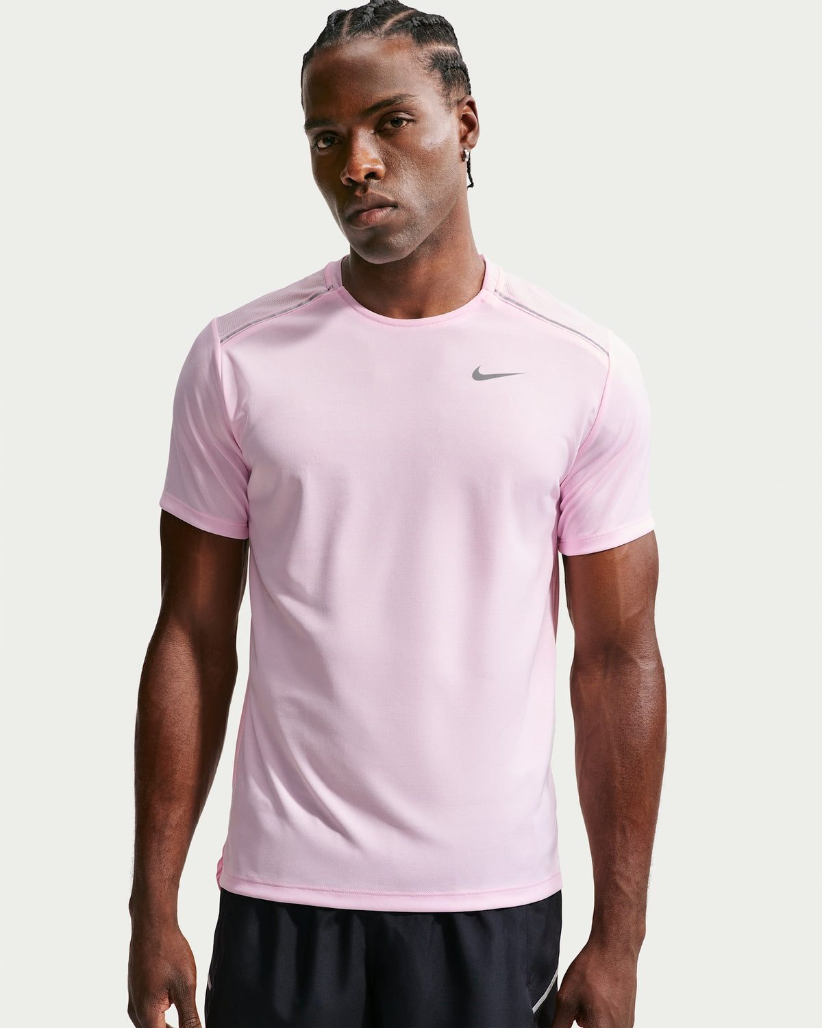 Nike Miler Dri-FIT men's short-sleeve running T-shirt in Pink Foam