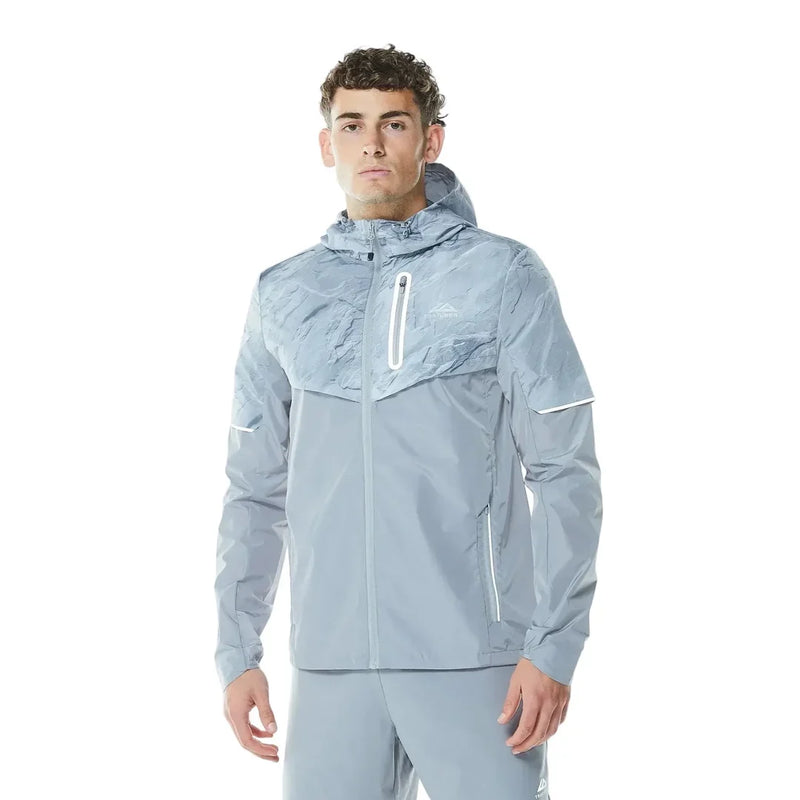 Trailberg Slate Windbreaker Hooded Full Zip Jacket - Frosted Fog Grey