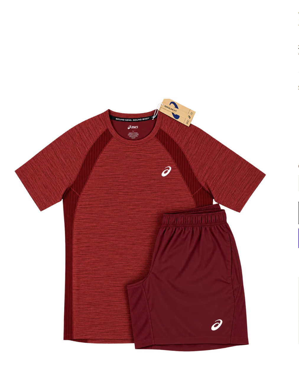 ASICS Road Core Top & Core Shorts Set - Maroon
