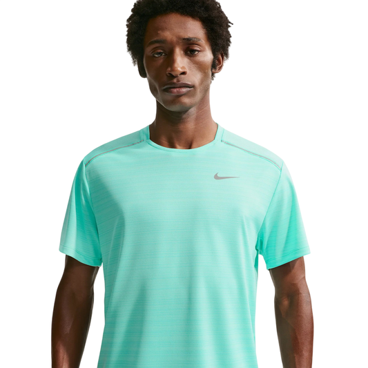 Nike Miler Running T-shirt in Mint on a white background