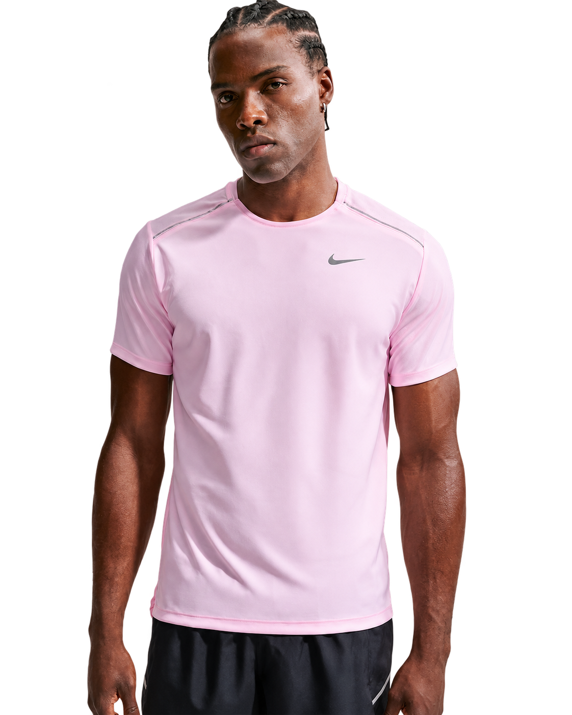 Nike Miler Dri-FIT T-Shirt - Pink Foam, transparent background